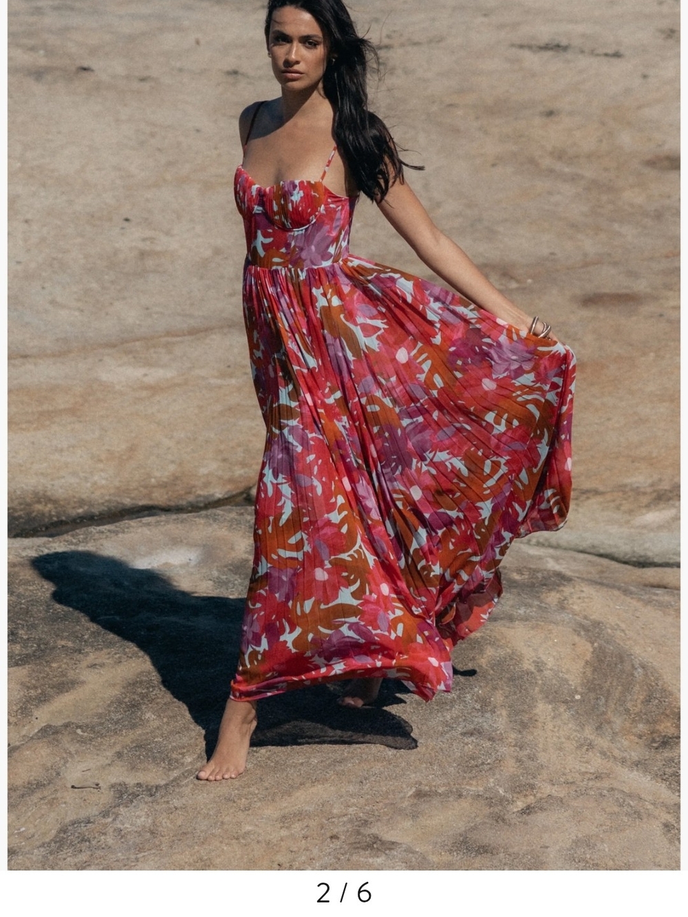 Petal & Pup Red and Pink Floral Maxi Dress